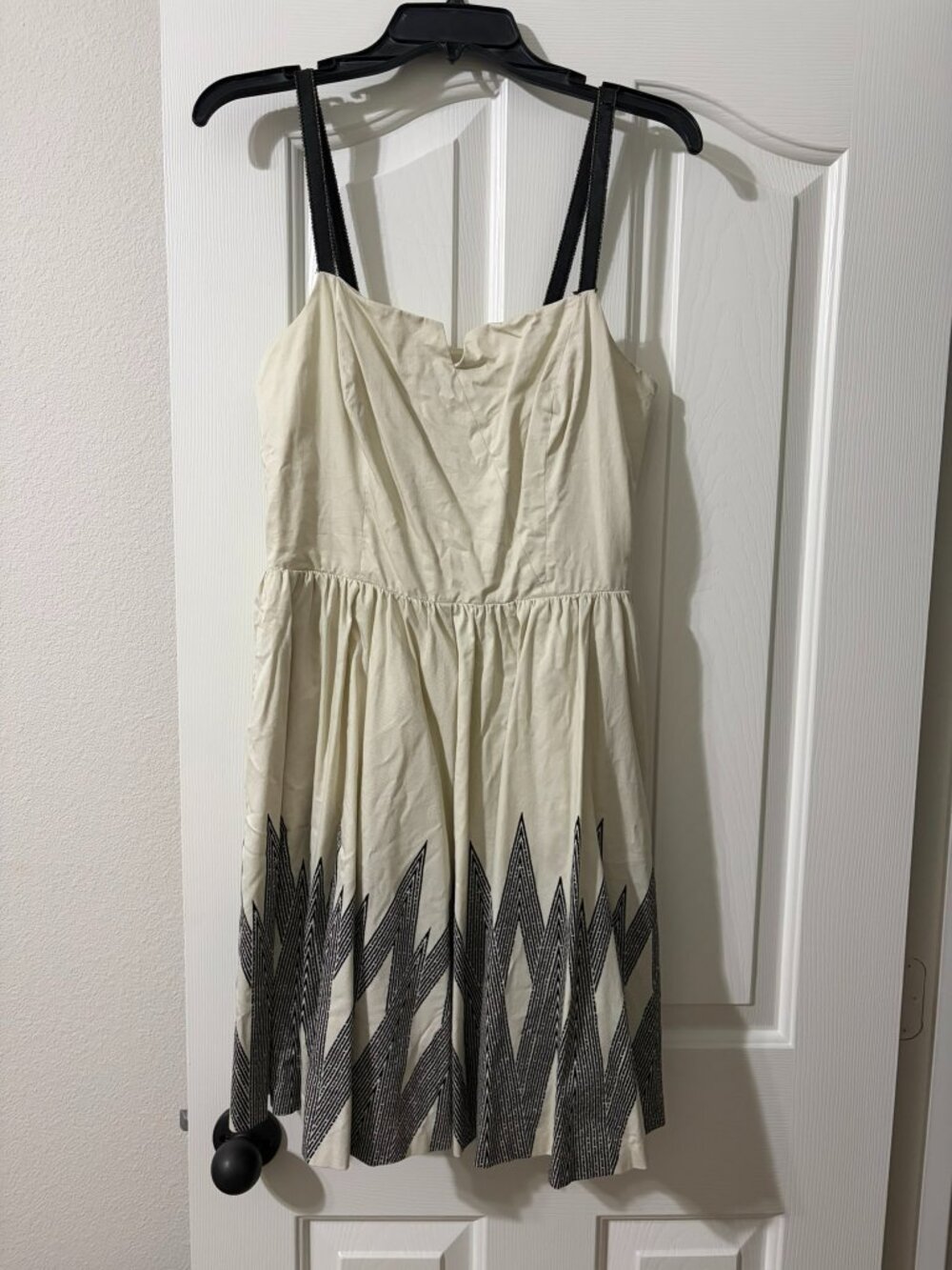 Armani Exchange Off-White Black Colorblock Dress Sz 8 (Fits 2/4)
